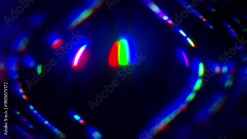 Cyberpunk-style data flow. An abstract loop on a vertical grid. A blurred digital signal.