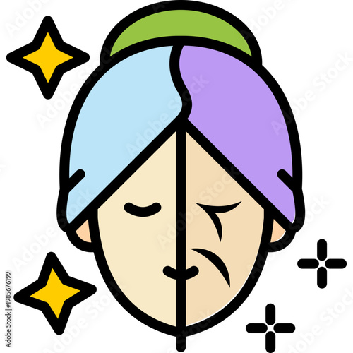 Anti Aging lineal color icon