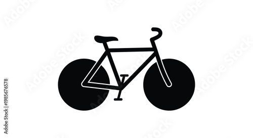 A minimalist depiction of a classic bicycle in solid black emphasizing its form and structure silhouette high quality