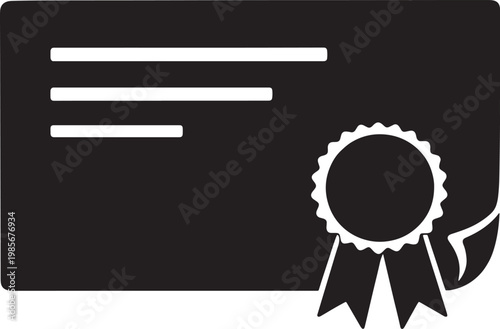 Certificate template with rosette award ribbon and lines for text