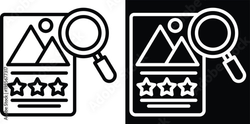 review Two-tone version in black and white background