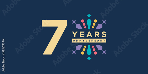 70 Years anniversary logo template for celebration event, invitation, greeting, web.