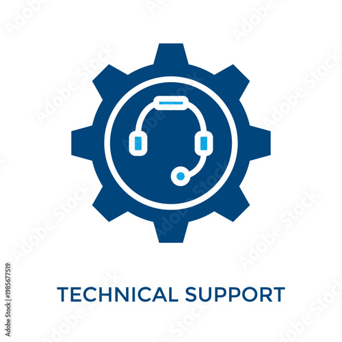Technical Support Icon Dual Tone Style. Vector Illustration For Graphic Design