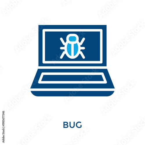 Bug Icon Dual Tone Style. Vector Illustration For Graphic Design