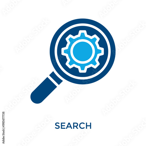 Search Icon Dual Tone Style. Vector Illustration For Graphic Design