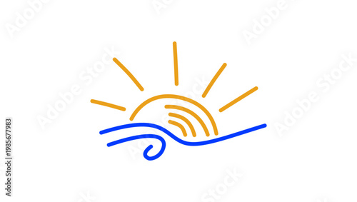 Travel company logo, flat color illustration