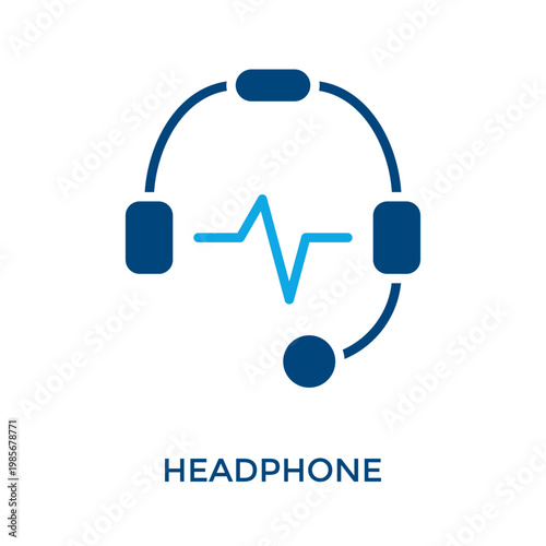 Headphone Icon Dual Tone Style. Vector Illustration For Graphic Design
