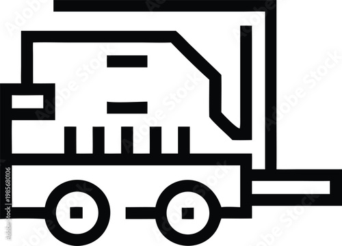 Modern garbage collection truck pictogram for urban waste removal and recycling