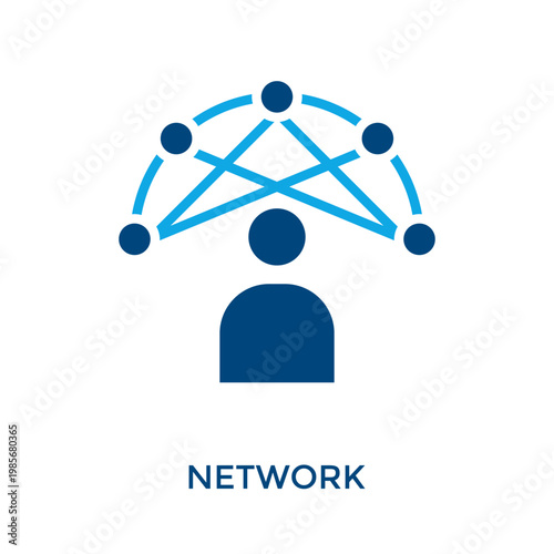 Network Icon Dual Tone Style. Vector Illustration For Graphic Design