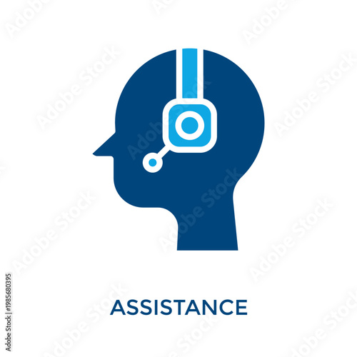 Assistance Icon Dual Tone Style. Vector Illustration For Graphic Design