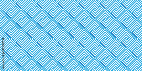 Abstract square geometric cube creative concept triangle overlap square technology background. structure digital cubes fabric and wallpaper grid blue texture background.