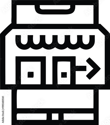 Mobile phone displaying online store facade representing modern digital shopping experience