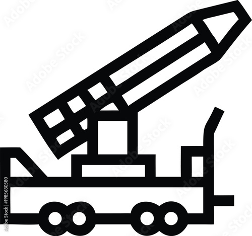 Mobile Rocket Launcher System Mounted on a Wheeled Military Vehicle for Global Defense Operations