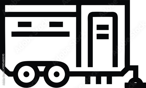 Mobile trailer home icon design represents convenient portable living for travel and recreation