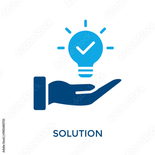 Solution Icon Dual Tone Style. Vector Illustration For Graphic Design