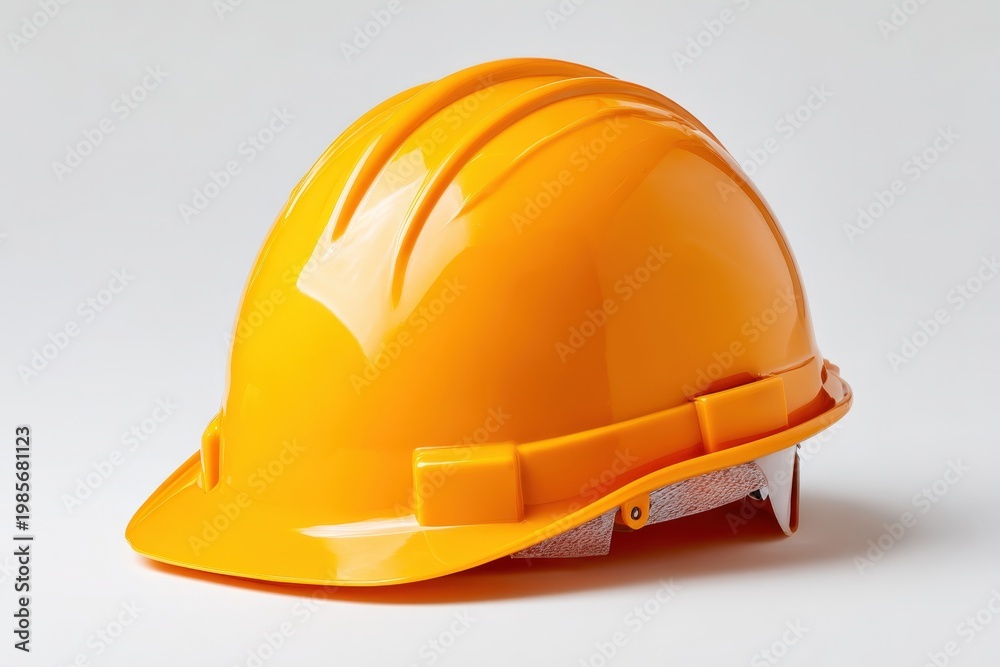 Fototapeta premium Yellow construction safety helmet isolated on white background