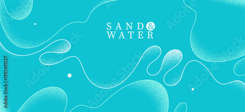 Curvy relaxing lines vector abstract background, creative concept of sea and ocean waves on a shore, calming shapes of waves over the sand wallpaper.