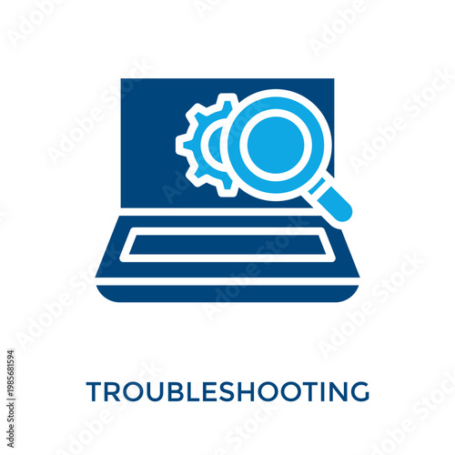Troubleshooting Icon Dual Tone Style. Vector Illustration For Graphic Design