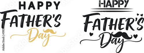 Happy father's day celebrating dad with heartfelt typography and designs