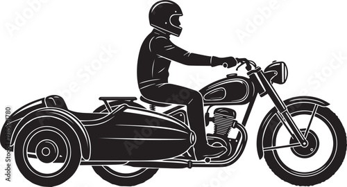 Vintage Sidecar Motorcycle Classic Silhouettes