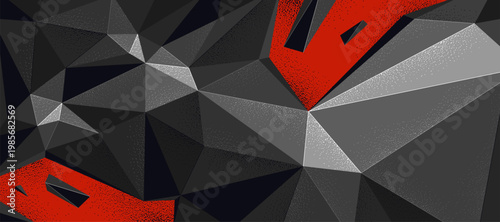 Vector abstract background with dynamic low poly shapes in motion, destruction anxiety wallpaper, polygonal futuristic chaos.