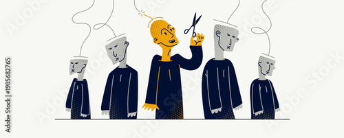 Matrix mind control and totalitarian society and state and one person has freed from control, psychological and social cultural matrix and liberation and nonconformist.