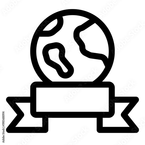 Earth Day Award Ribbon Ecological Achievement Icon