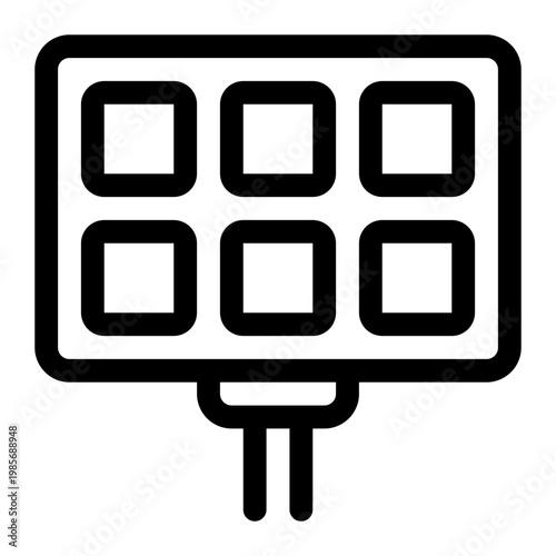 Solar Panel Renewable Green Energy Outline Icon