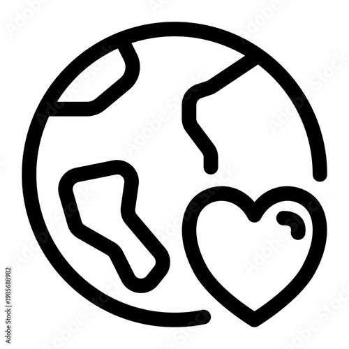 Love Earth Heart Charity and Protection Icon