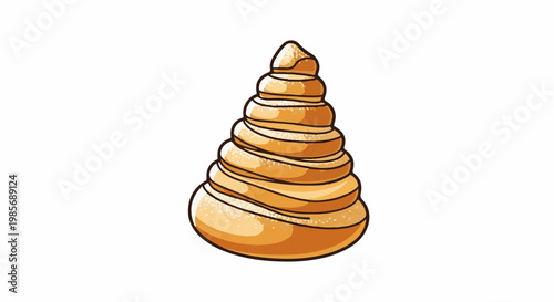 Swirled pastry with a light brown crust and sprinkled topping