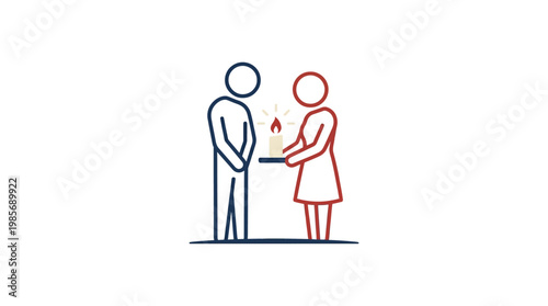 Couple with a Lit Candle.
