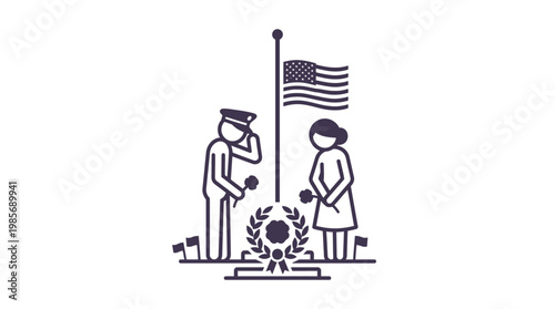 Memorial Day Veterans' Tribute with American Flag