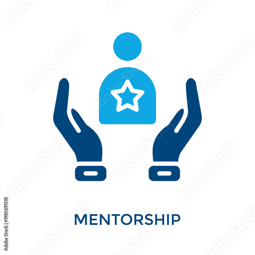 Mentorship Icon Dual Tone Style. Vector Illustration For Graphic Design