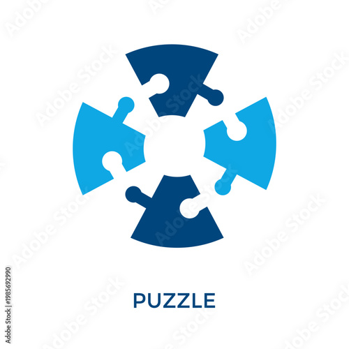 Puzzle Icon Dual Tone Style. Vector Illustration For Graphic Design