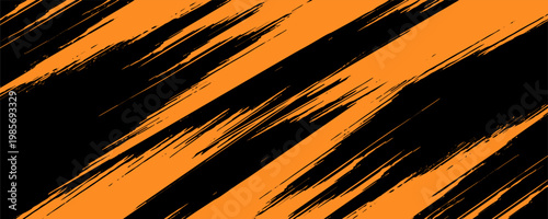 orange black brush Car sticker wrap pattern banner abstract sporty lines black orange color combination grunge brush modern pattern racing motorsport vector design, Eps 10.