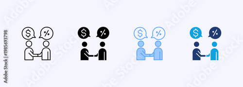 Negotiation Icon Set Multistyle Various Collection Element For Design