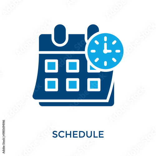 Schedule Icon Dual Tone Style. Vector Illustration For Graphic Design