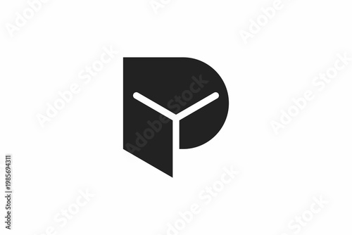 Letter P Open or Entrance Logo 