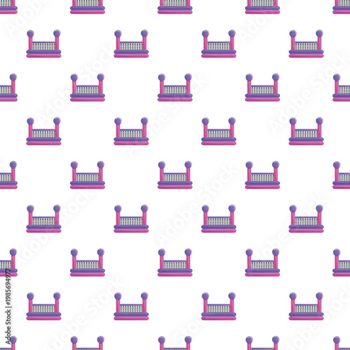 Pink inflatable bouncy castle playground seamless pattern