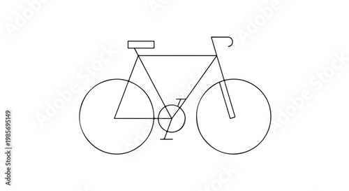 A minimalist line drawing of a bicycle on a white background celebrating World Bicycle Day