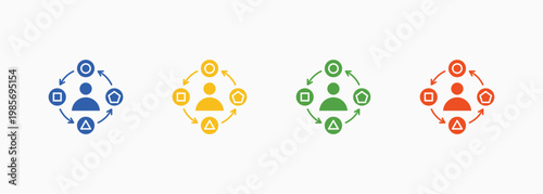 Adaptability Icon Set Color Multiple Style Collection Element For Design