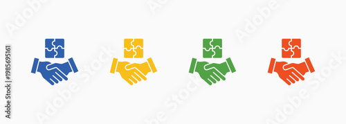 Collaboration Icon Set Color Multiple Style Collection Element For Design