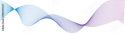 Abstract Blue Purple Wave Line with Flowing Curves and Gradient Stripes Modern Dynamic Background