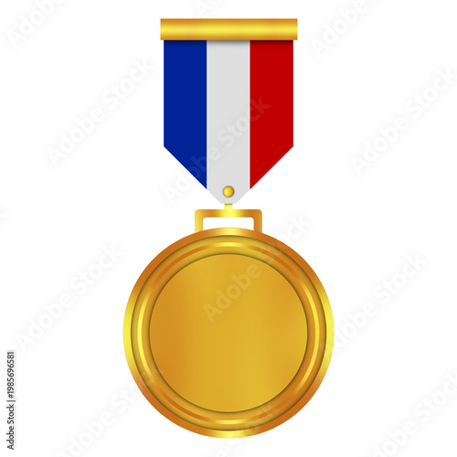 Luxury Bronze Medal with Ribbon on Transparent Background – Award Badge for School Graduation, Sports Events and Corporate Awards, Certificate Seal Icon, Achievement Medal Clip Art PNG