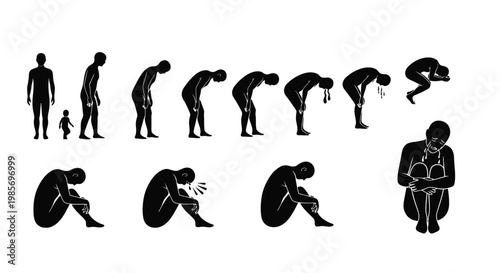Human postures a visual progression of body language and emotional states