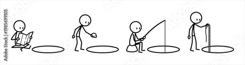 Stick Figure Journey Through Life Stages