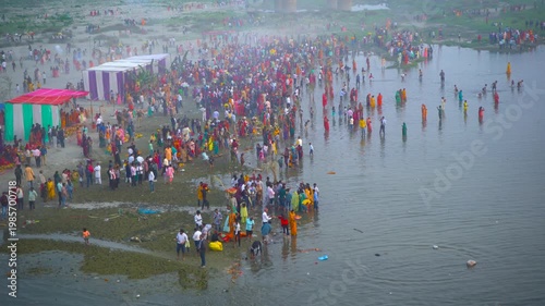 Chhath Puja at Kalindi Kunj, New Delhi, where devotees come together along the Yamuna River to offer prayers to the Sun God during sunrise and sunset
