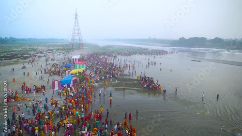 Chhath Puja at Kalindi Kunj, New Delhi, where devotees come together along the Yamuna River to offer prayers to the Sun God during sunrise and sunset