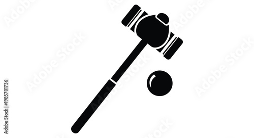 A stark black silhouette depicts a judge s gavel and sounding block against a plain white background silhouette