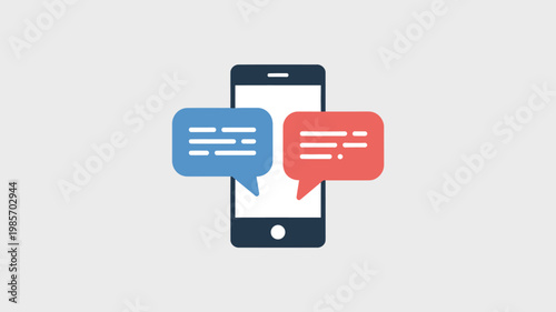 Smartphone Messaging Chat Bubbles Icon for Mobile Communication Social Media and App Interface Design